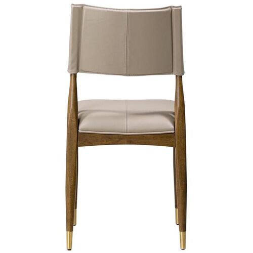 Skylar Leather Dining Chair, Oak/Beige 3 Skylar Leather Dining Chair, Oak/Beige