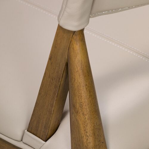 Skylar Leather Dining Chair, Oak/Beige 6 Skylar Leather Dining Chair, Oak/Beige