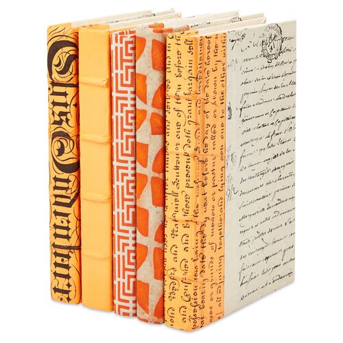 S/5 Designer Books, Orange 1 S/5 Designer Books, Orange