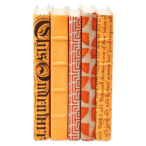 S/5 Designer Books, Orange 2 S/5 Designer Books, Orange