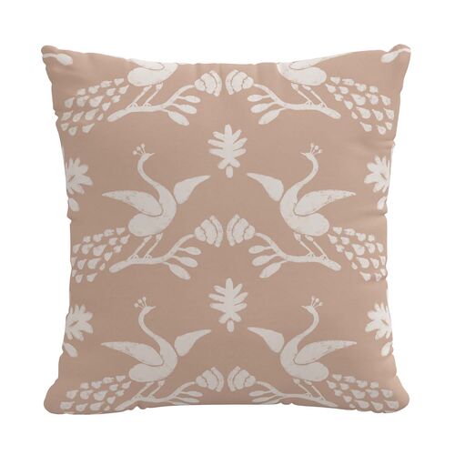 Scarlett Peacock Pillow, Pink 1 Scarlett Peacock Pillow, Pink