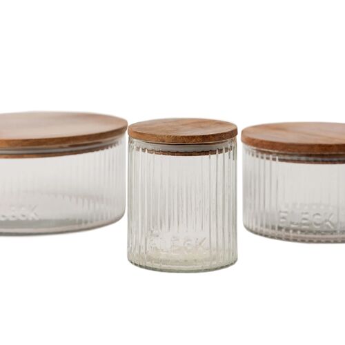 Fleck, Set of 3 Fluted Glass Storage Jars 2 Fleck, Set of 3 Fluted Glass Storage Jars