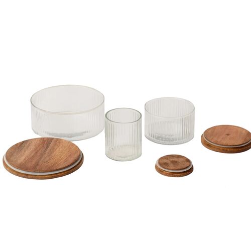 Fleck, Set of 3 Fluted Glass Storage Jars 4 Fleck, Set of 3 Fluted Glass Storage Jars