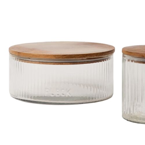 Fleck, Set of 3 Fluted Glass Storage Jars 7 Fleck, Set of 3 Fluted Glass Storage Jars