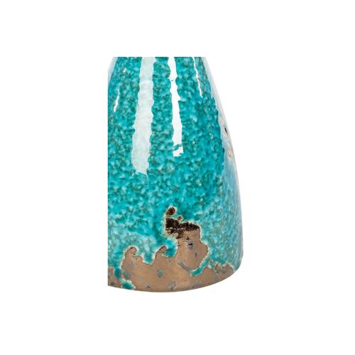 17" Globe Candlestick, Teal/Bronze 3 17" Globe Candlestick, Teal/Bronze