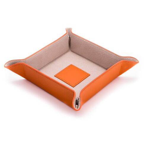 Leather Valet Tray, Orange