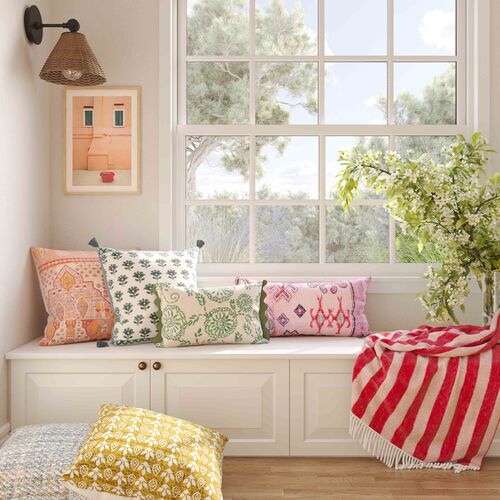 Minel 20x20 Printed Cotton Pillow, Mustard 2 Minel 20x20 Printed Cotton Pillow, Mustard