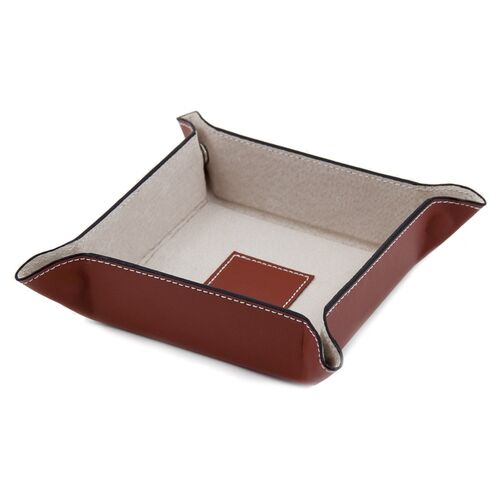 Leather Valet Tray, Saddle