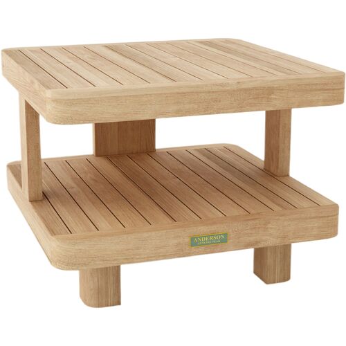 Oceaire Outdoor Teak 2-Tier Side Table, Natural 1 Oceaire Outdoor Teak 2-Tier Side Table, Natural