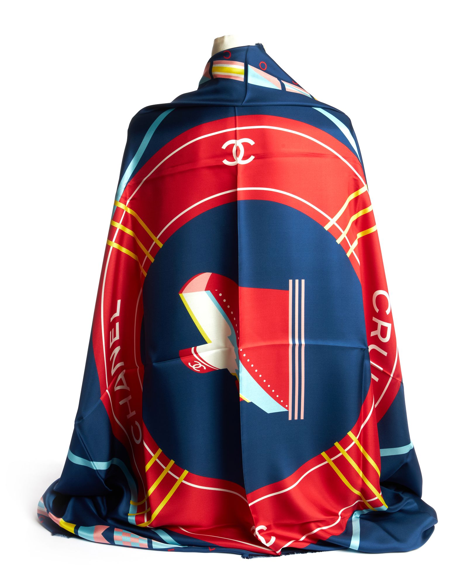Chanel New La Pausa Navy SilkShawl