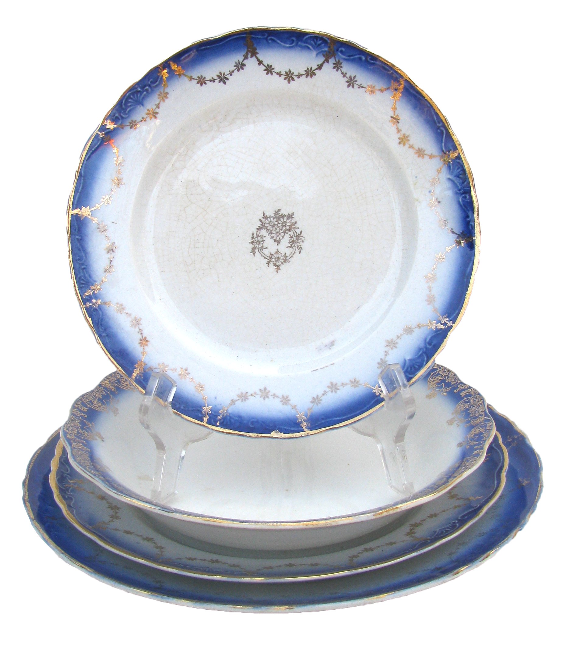 Flow Blue Transferware Collection S/4 1 Flow Blue Transferware Collection S/4