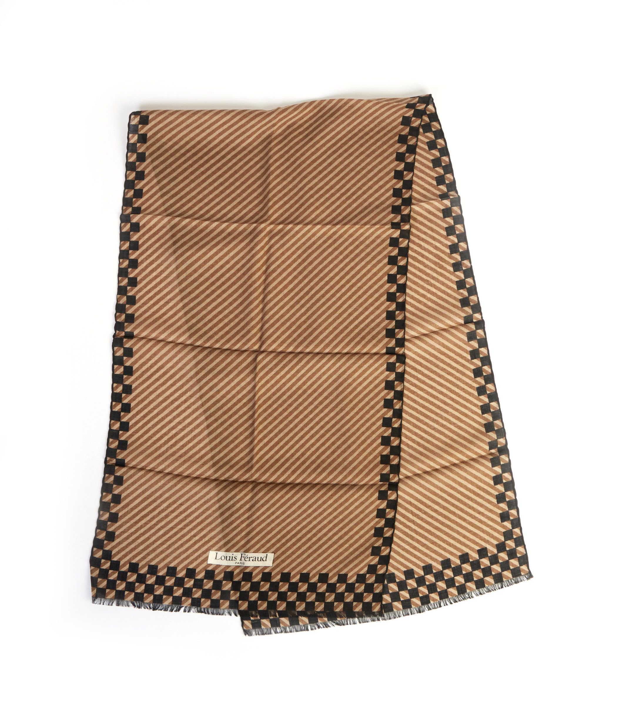 Louis Feraud Brown/BlackWool Scarf 1 Louis Feraud Brown/BlackWool Scarf