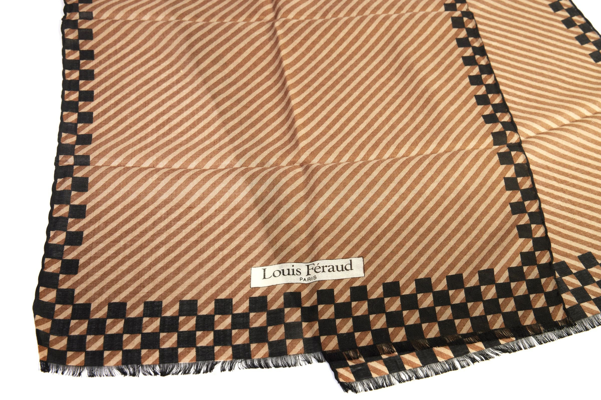 Louis Feraud Brown/BlackWool Scarf 3 Louis Feraud Brown/BlackWool Scarf