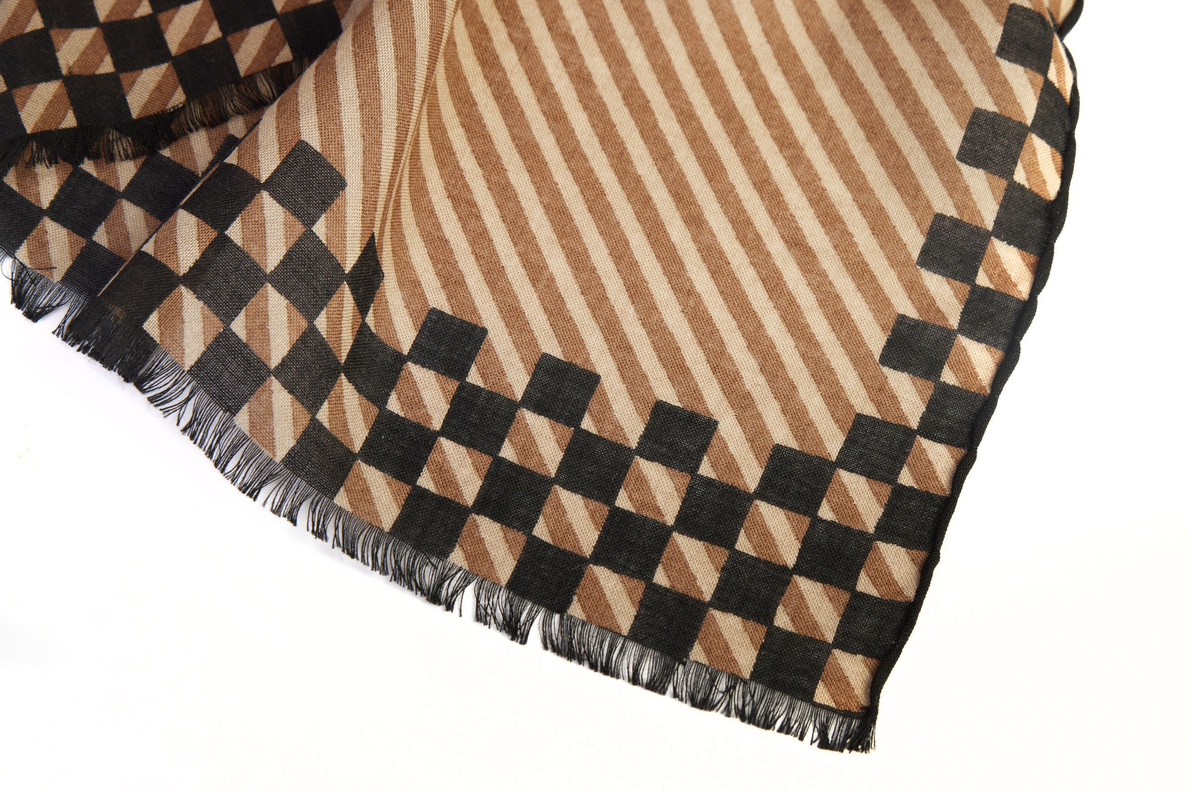 Louis Feraud Brown/BlackWool Scarf 4 Louis Feraud Brown/BlackWool Scarf