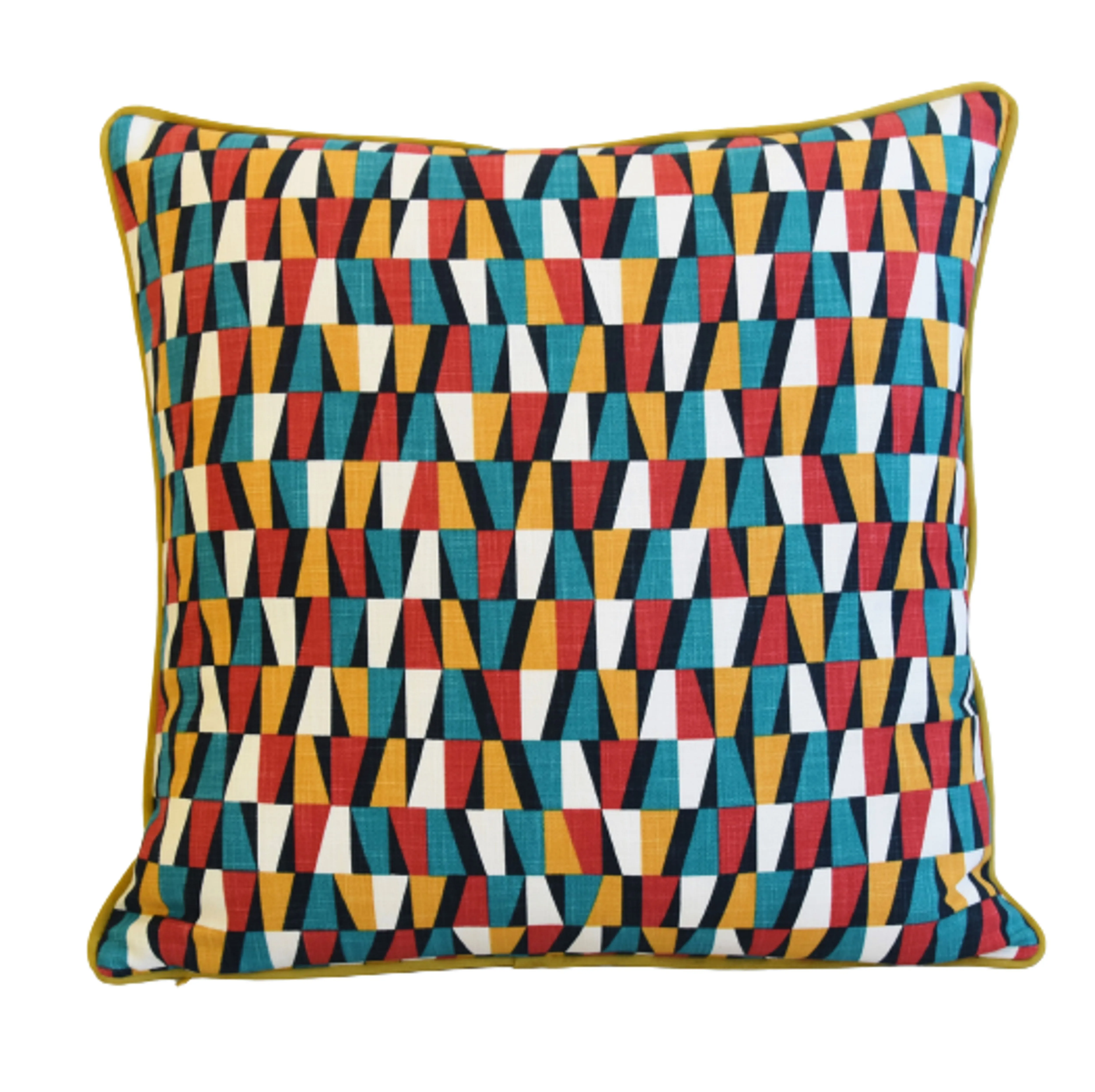 Geometric Teal/Red/Gold Pillows, Pair 5 Geometric Teal/Red/Gold Pillows, Pair
