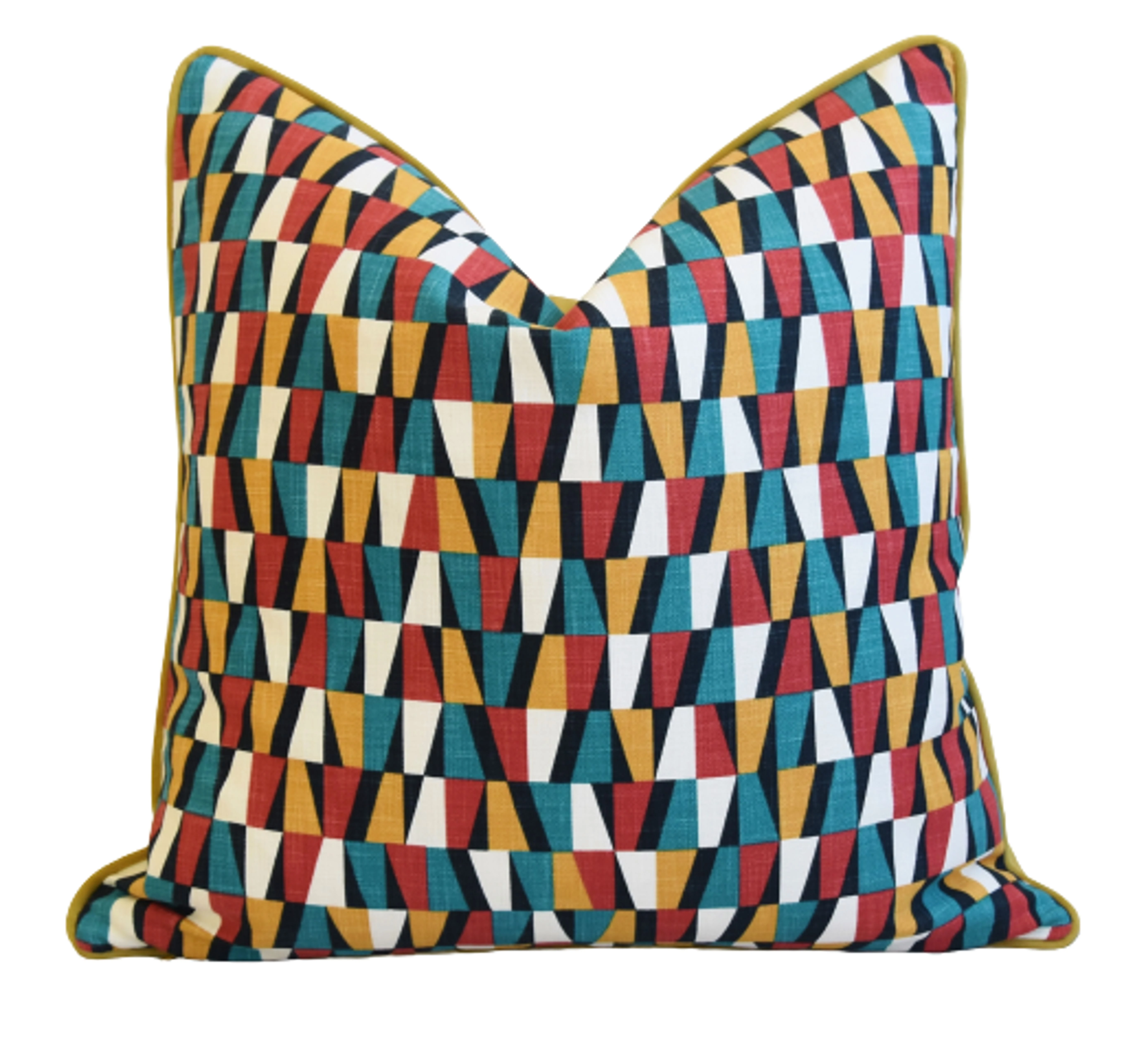 Geometric Teal/Red/Gold/ White Pillow 1 Geometric Teal/Red/Gold/ White Pillow