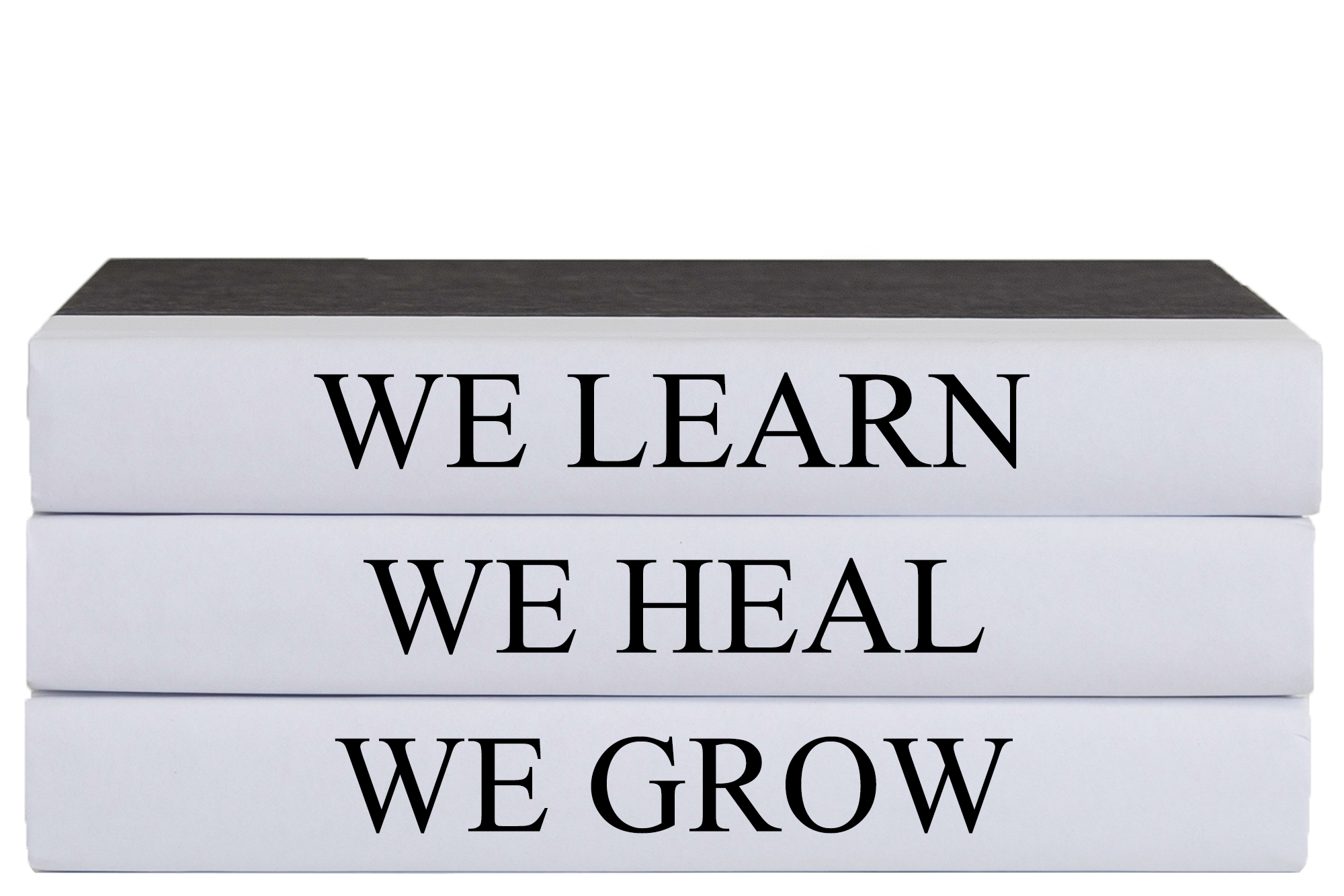 "We Heal" Decorative Quote Book Stack