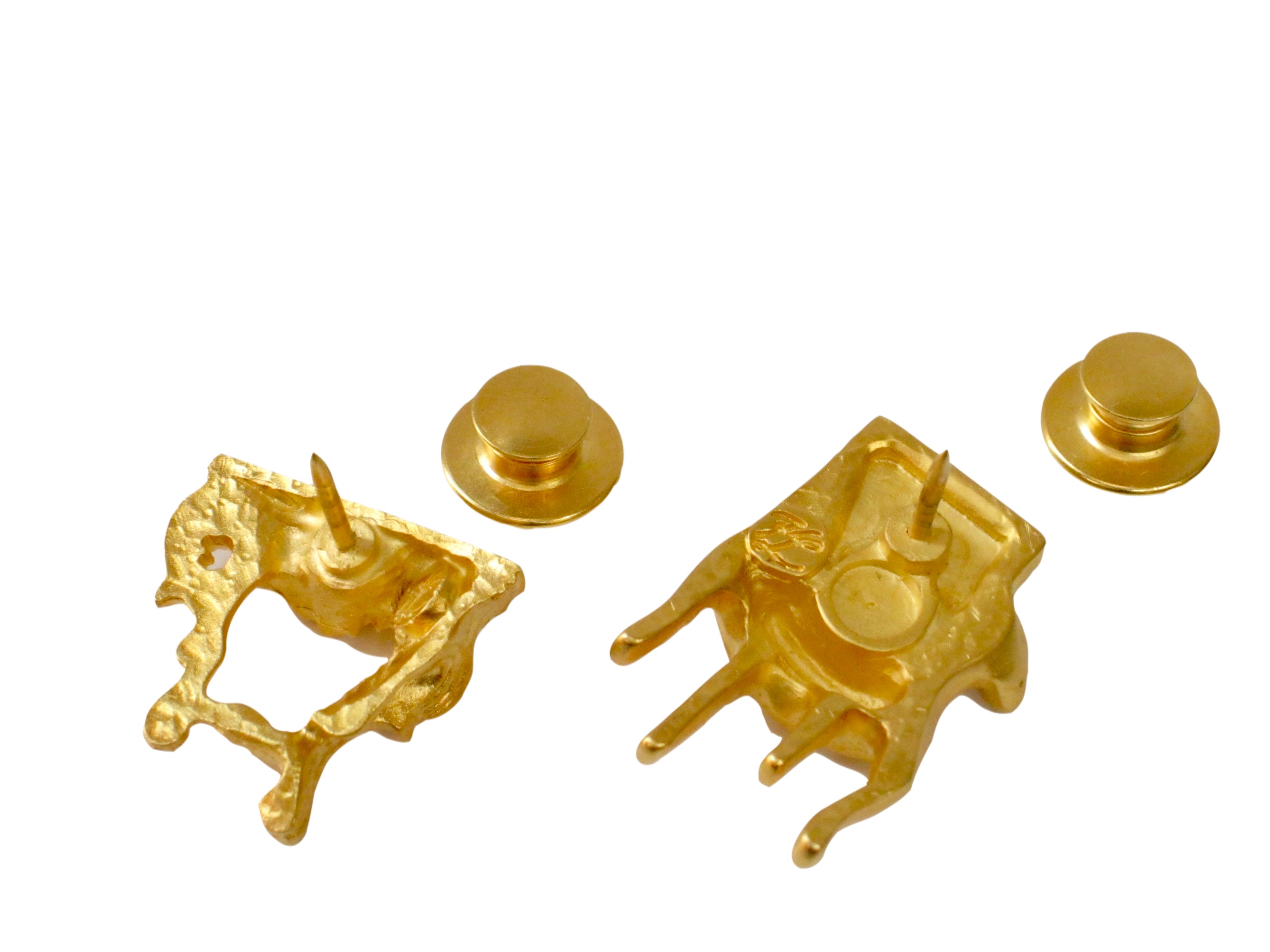 Karl Lagerfeld Carved Gold Lapel Pins 2 Karl Lagerfeld Carved Gold Lapel Pins