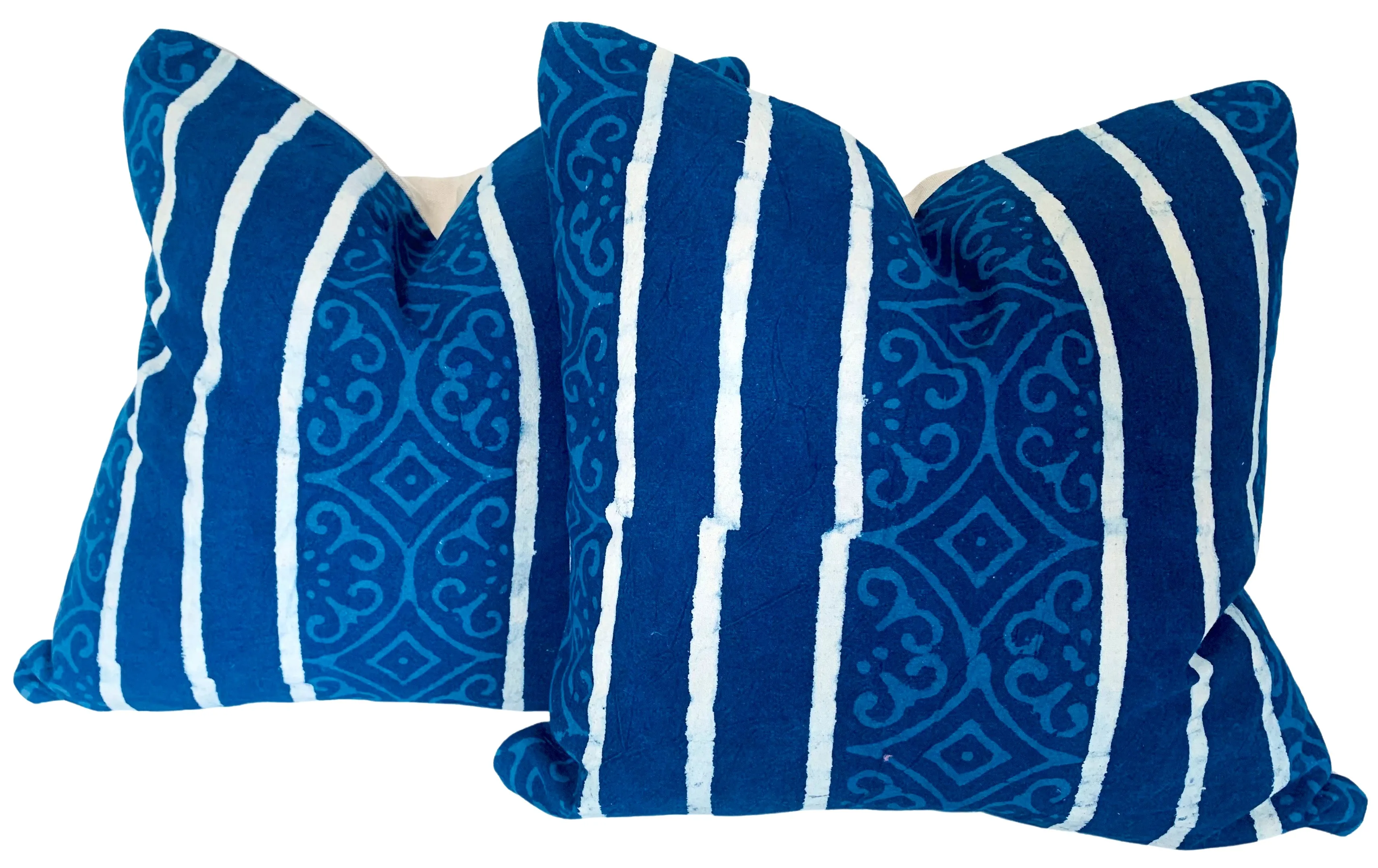 Hand-Printed Shibori Throw Pillows, Pair 2 Hand-Printed Shibori Throw Pillows, Pair