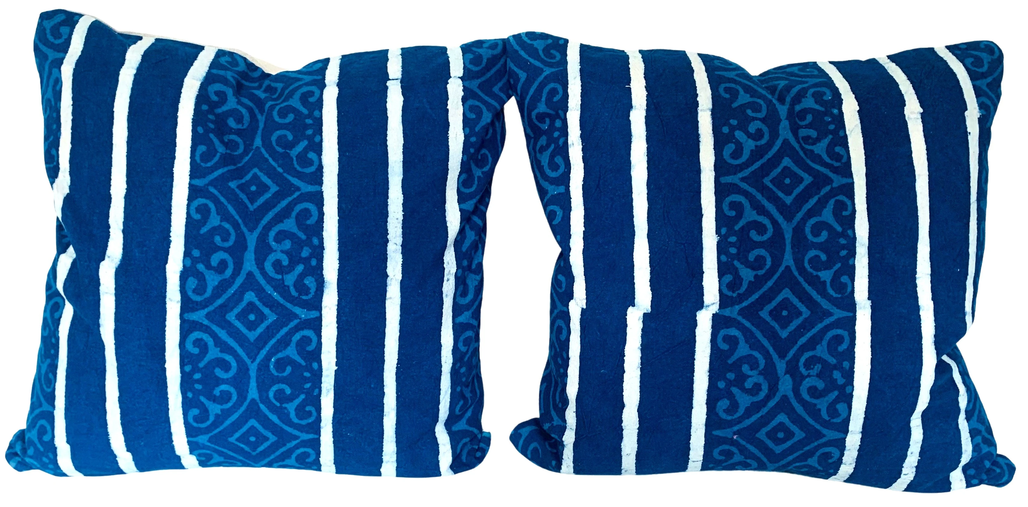 Hand-Printed Shibori Throw Pillows, Pair 3 Hand-Printed Shibori Throw Pillows, Pair