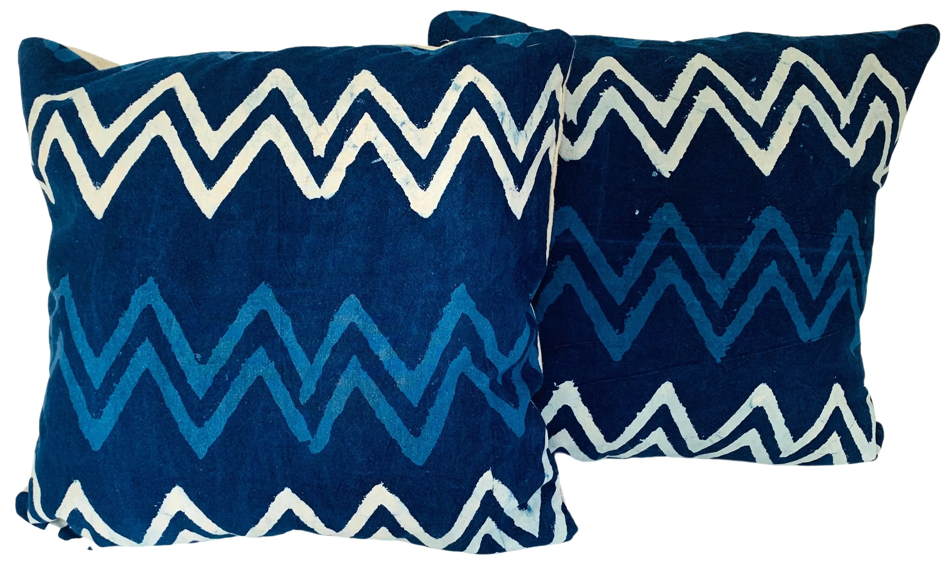 Hand-Printed Shibori Throw Pillows, Pair 1 Hand-Printed Shibori Throw Pillows, Pair