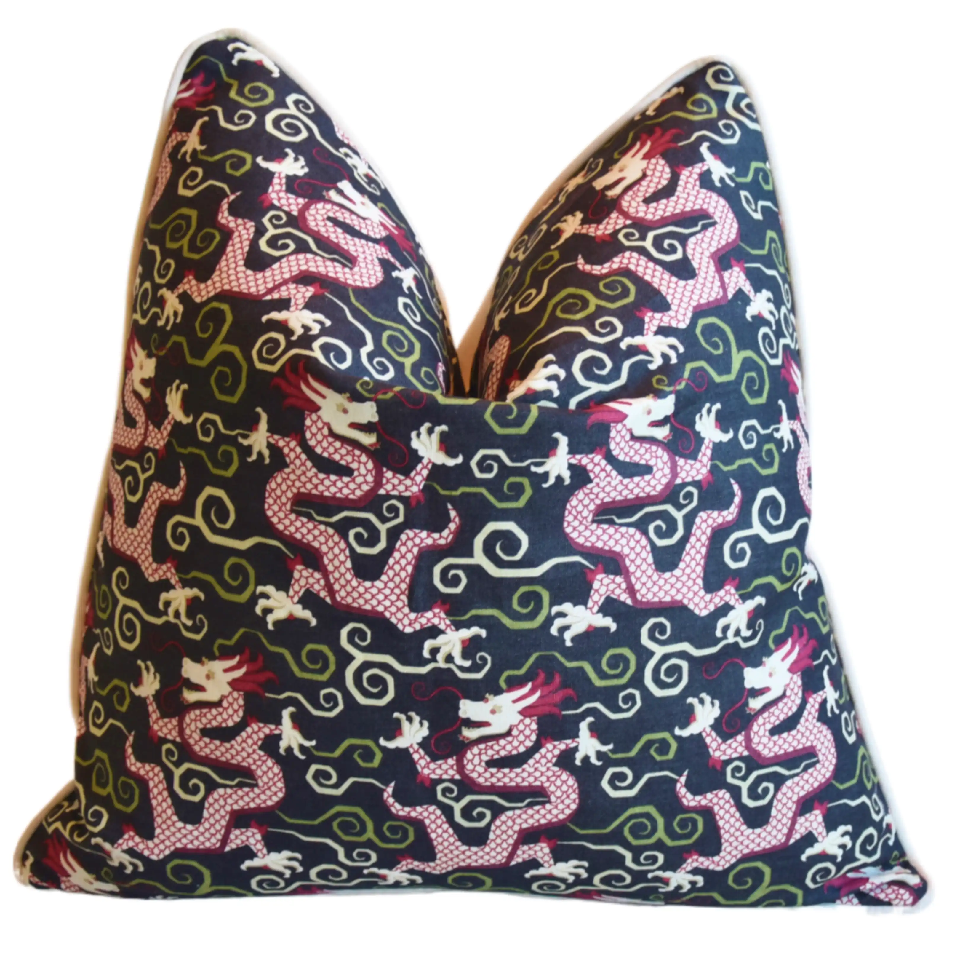 Schumacher Chinoiserie Dragons Pillow 1 Schumacher Chinoiserie Dragons Pillow
