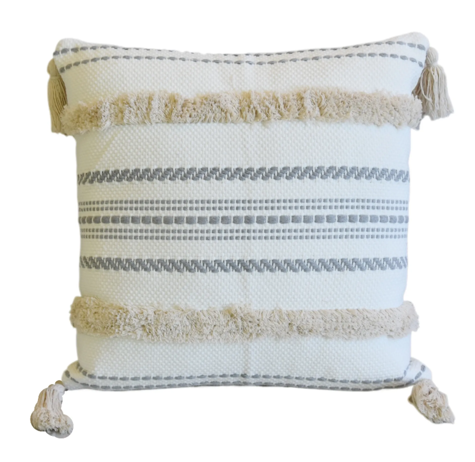 Nautical Beach Pool Tasseled Pillow 3 Nautical Beach Pool Tasseled Pillow