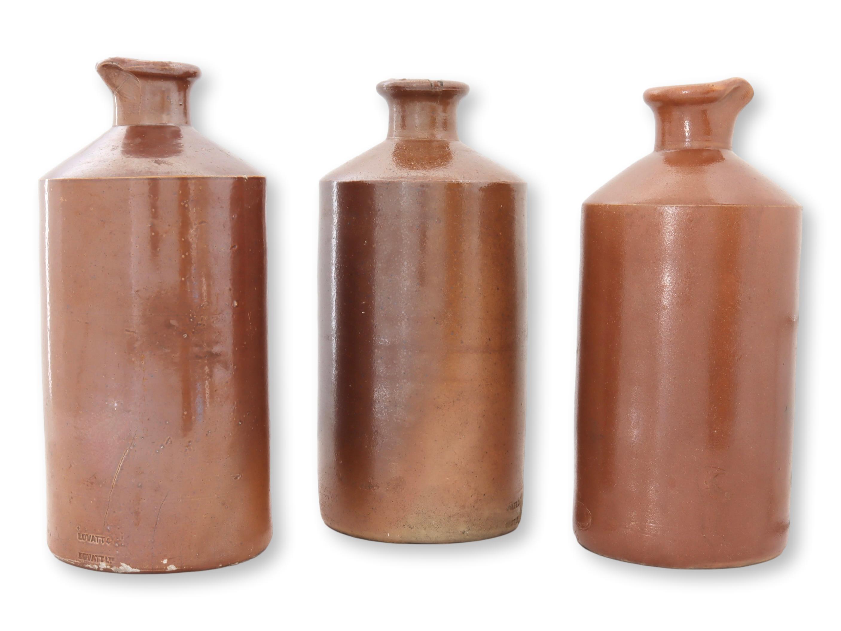 Antique English Stoneware Ink Bottles 5 Antique English Stoneware Ink Bottles