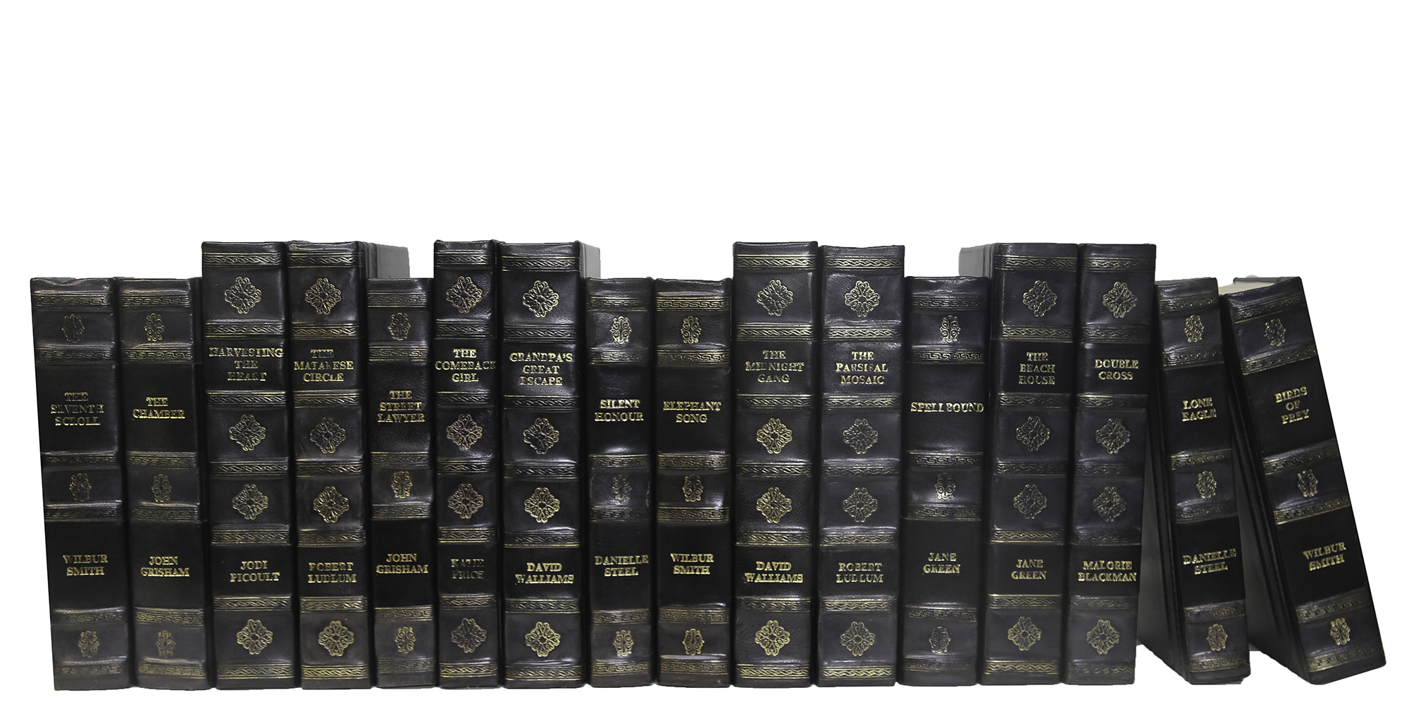 Leather Decorative Books by the Foot, Charcoal 1 Leather Decorative Books by the Foot, Charcoal