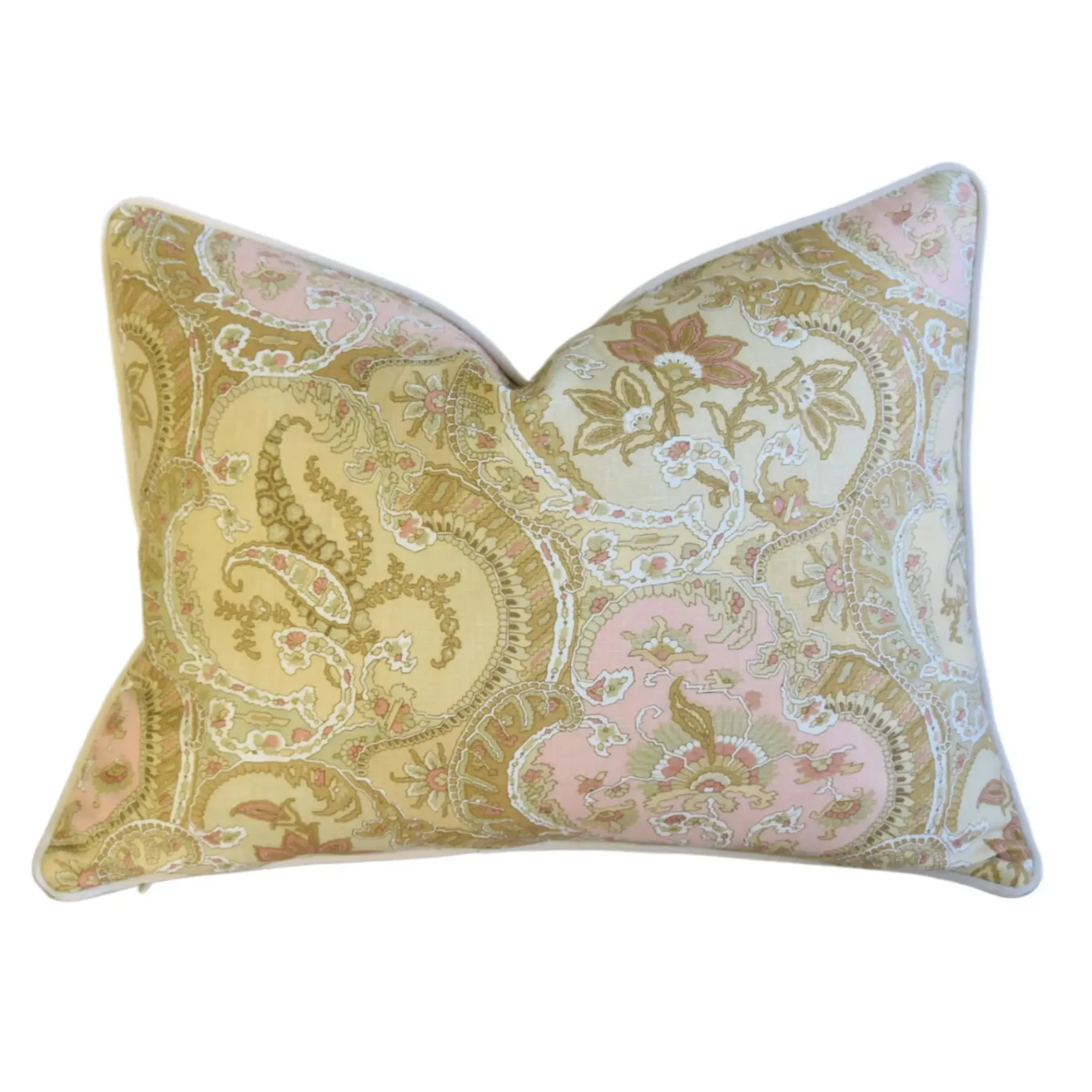 French Pink Pastel Floral Paisley Pillow 3 French Pink Pastel Floral Paisley Pillow