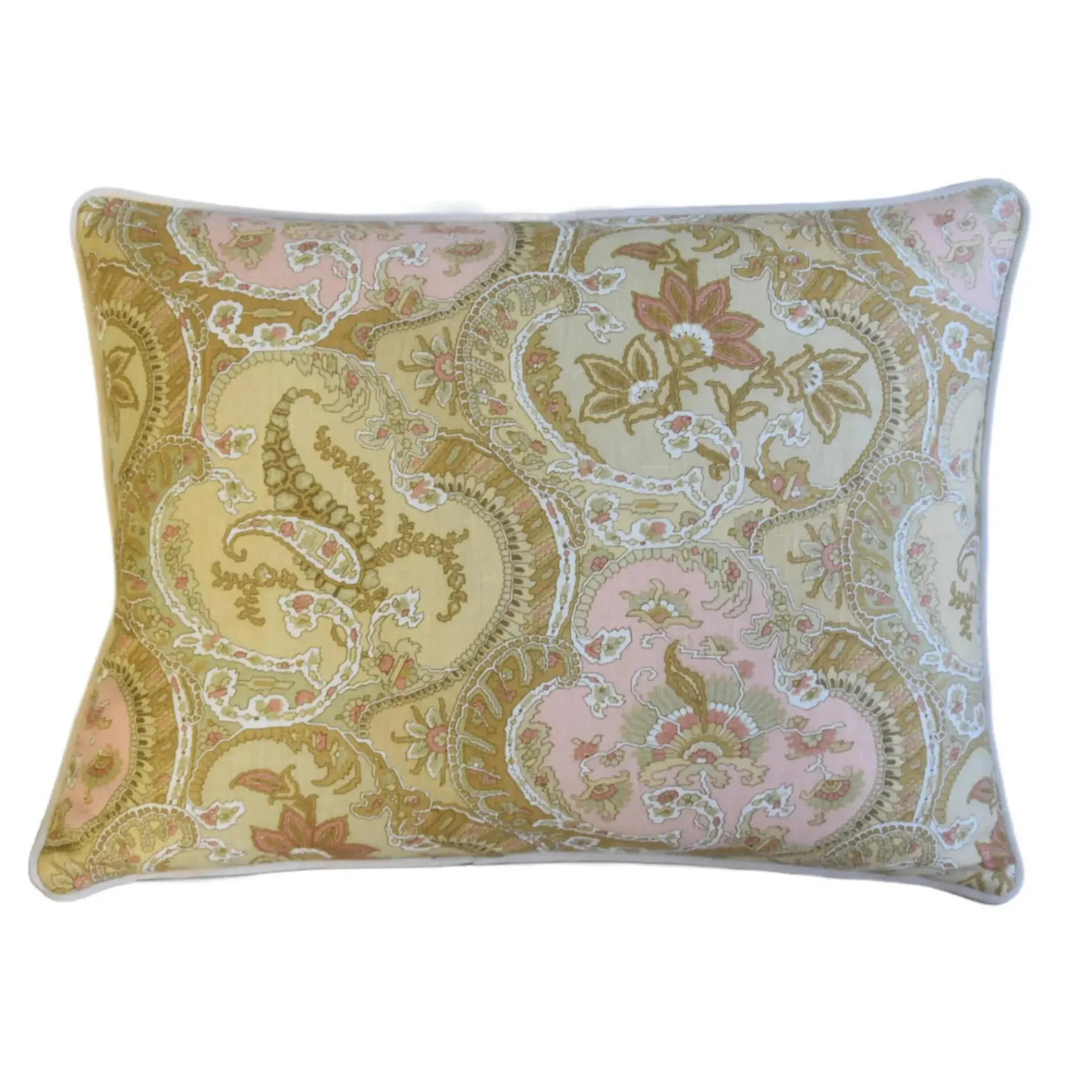 French Pink Pastel Floral Paisley Pillow 5 French Pink Pastel Floral Paisley Pillow