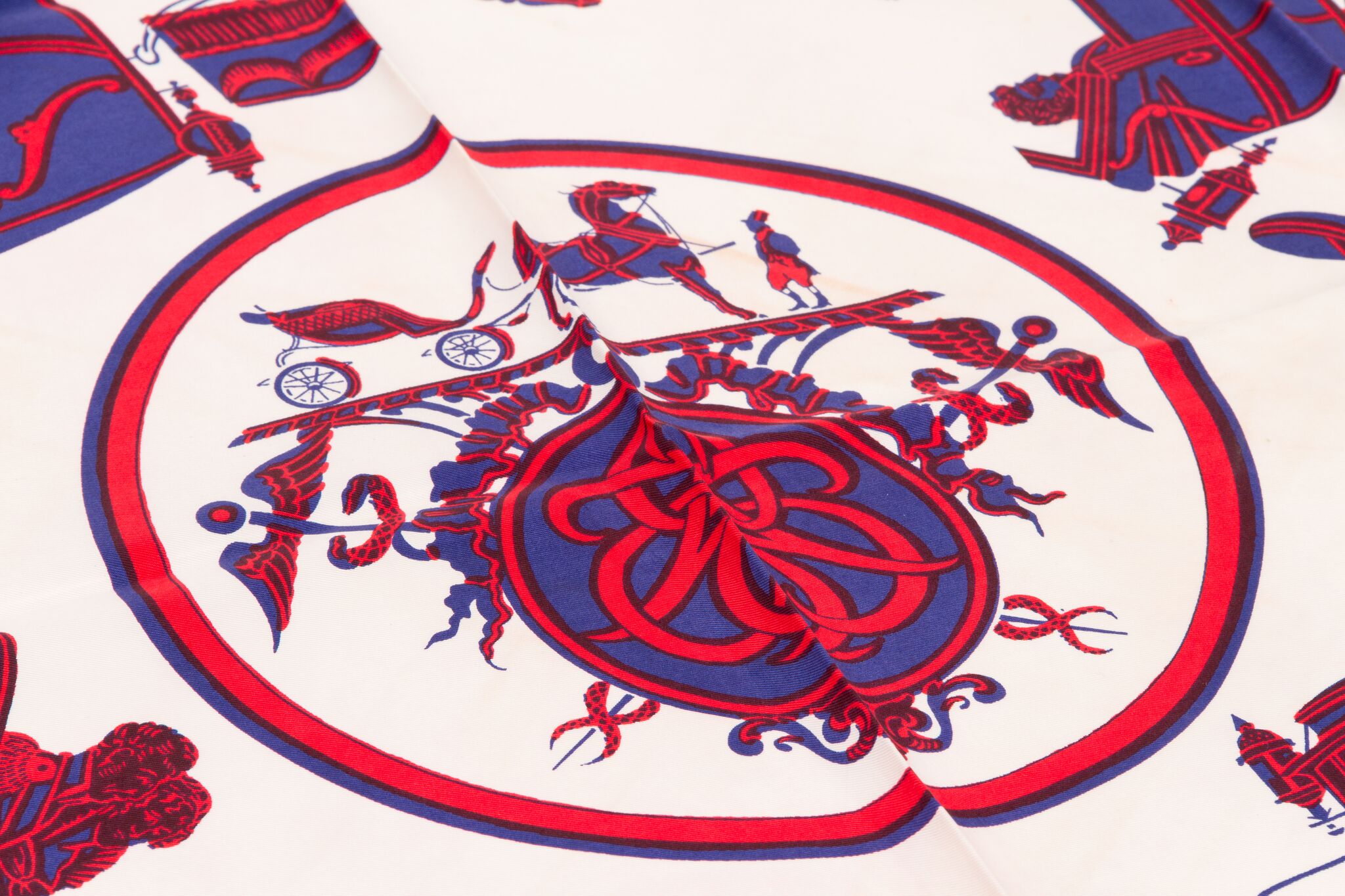 Hermes Vintage Red Carrosse Silk Scarf 3 Hermes Vintage Red Carrosse Silk Scarf
