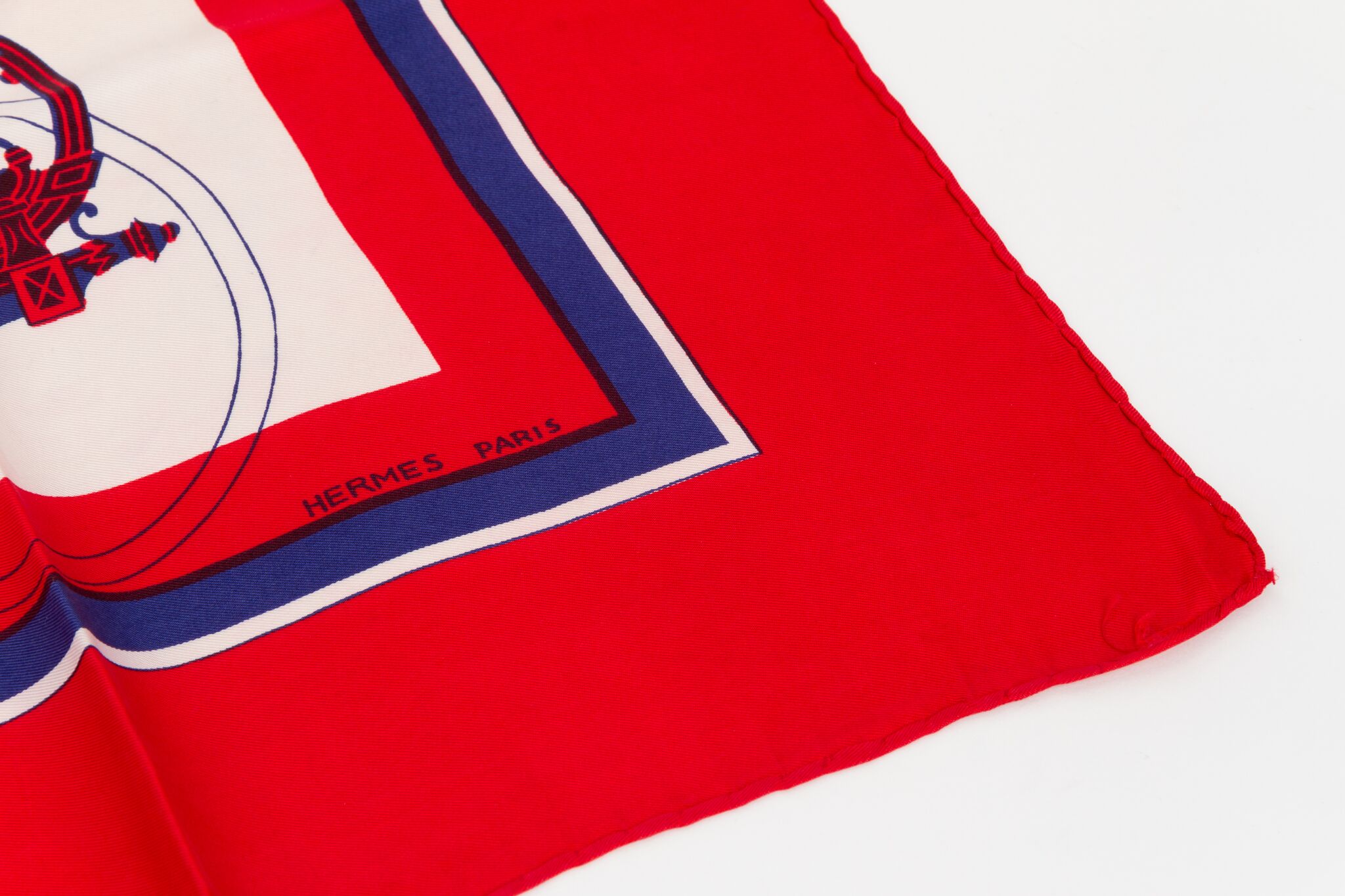 Hermes Vintage Red Carrosse Silk Scarf 4 Hermes Vintage Red Carrosse Silk Scarf