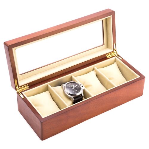 Wooden Window Watch Case, Brown 1 Wooden Window Watch Case, Brown