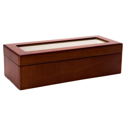 Wooden Window Watch Case, Brown 3 Wooden Window Watch Case, Brown