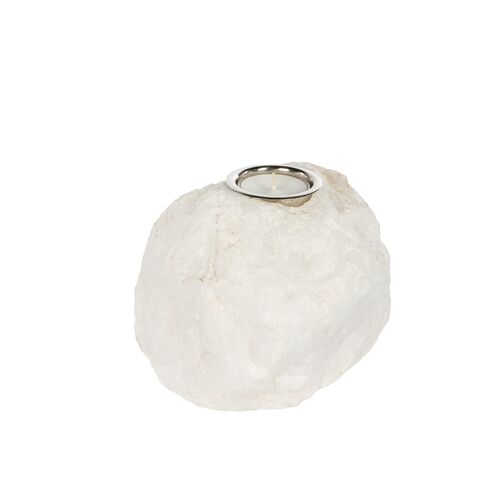 Quartz Votive, White/Silver