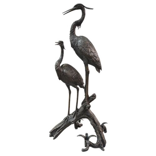 Herons on Branch Object, Bronze 1 Herons on Branch Object, Bronze