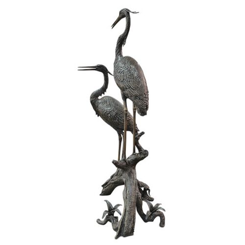 Herons on Branch Object, Bronze 5 Herons on Branch Object, Bronze