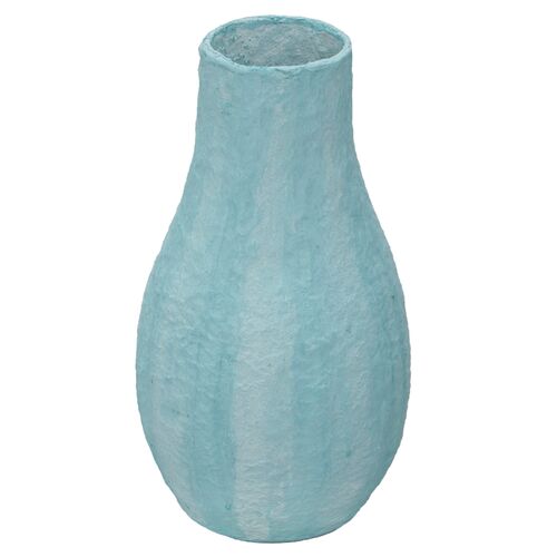 Ariela Cotton Mache Vase, Cloudy Blue 1 Ariela Cotton Mache Vase, Cloudy Blue