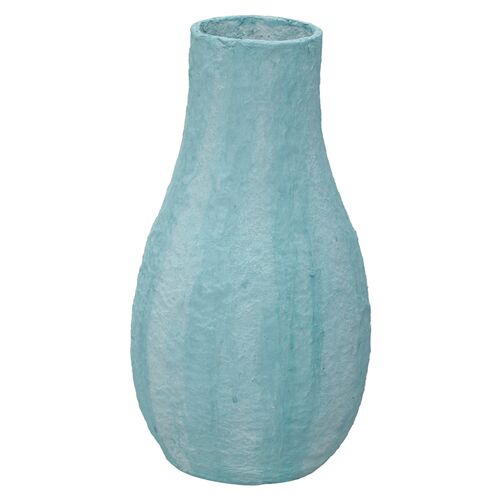 Ariela Cotton Mache Vase, Cloudy Blue 5 Ariela Cotton Mache Vase, Cloudy Blue