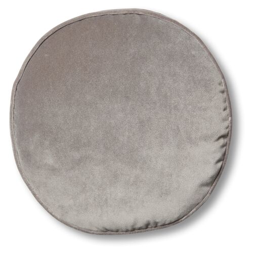 Claire 16x16 Disc Pillow, Light Gray Velvet 1 Claire 16x16 Disc Pillow, Light Gray Velvet