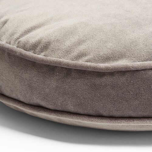 Claire 16x16 Disc Pillow, Light Gray Velvet 3 Claire 16x16 Disc Pillow, Light Gray Velvet