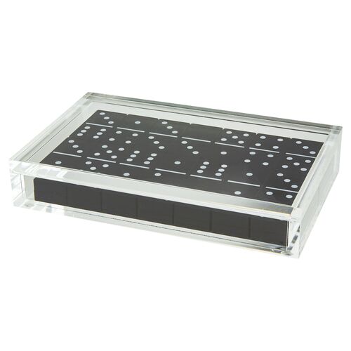 Lucite Domino Set, Black