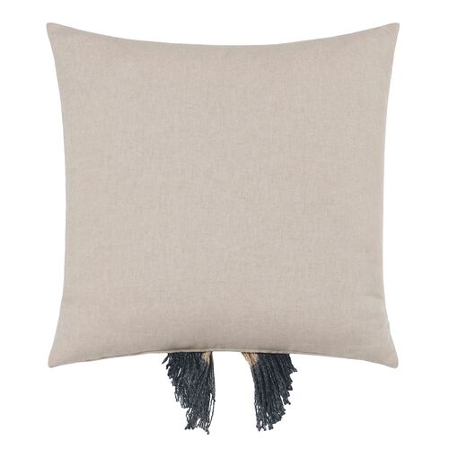 Delilah Bullion Fringe Pillow, Beige 2 Delilah Bullion Fringe Pillow, Beige