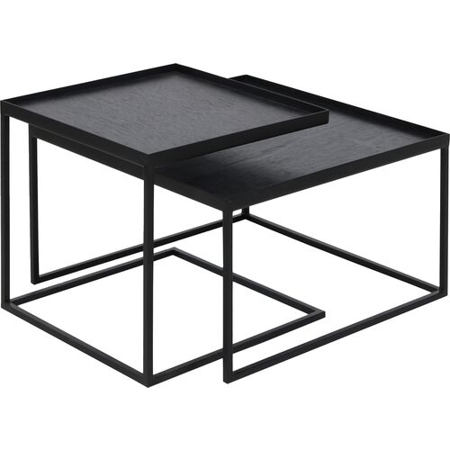 Tray Coffee Table Set, Black 1 Tray Coffee Table Set, Black
