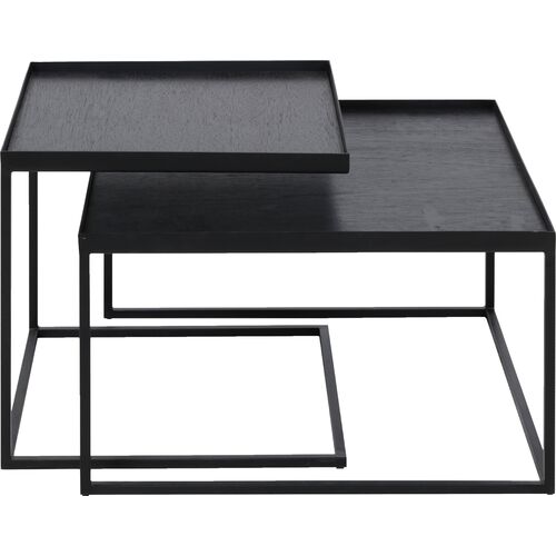 Tray Coffee Table Set, Black 2 Tray Coffee Table Set, Black