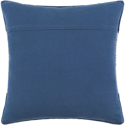 Roanna Patchwork Accent Pillow, Cream/Blue 3 Roanna Patchwork Accent Pillow, Cream/Blue