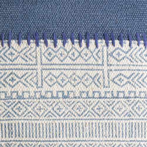 Roanna Patchwork Accent Pillow, Cream/Blue 6 Roanna Patchwork Accent Pillow, Cream/Blue