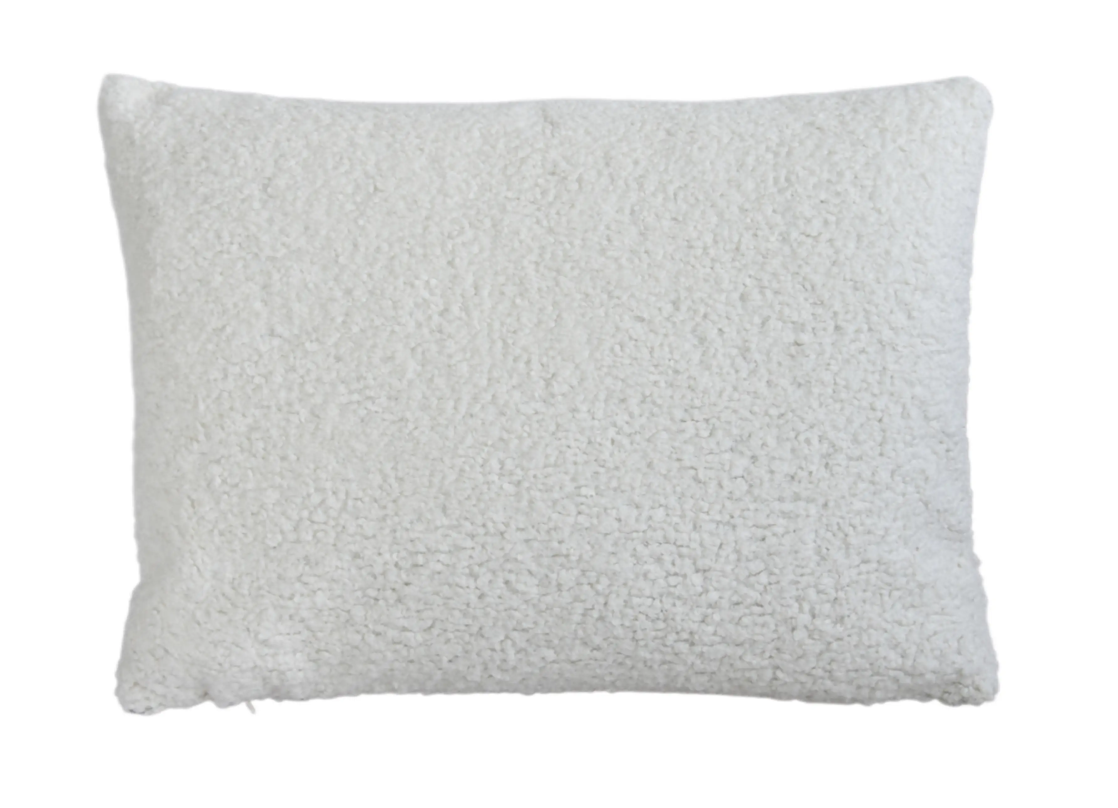 Ivory-Colored Curly Looped Boucl?? Pillow