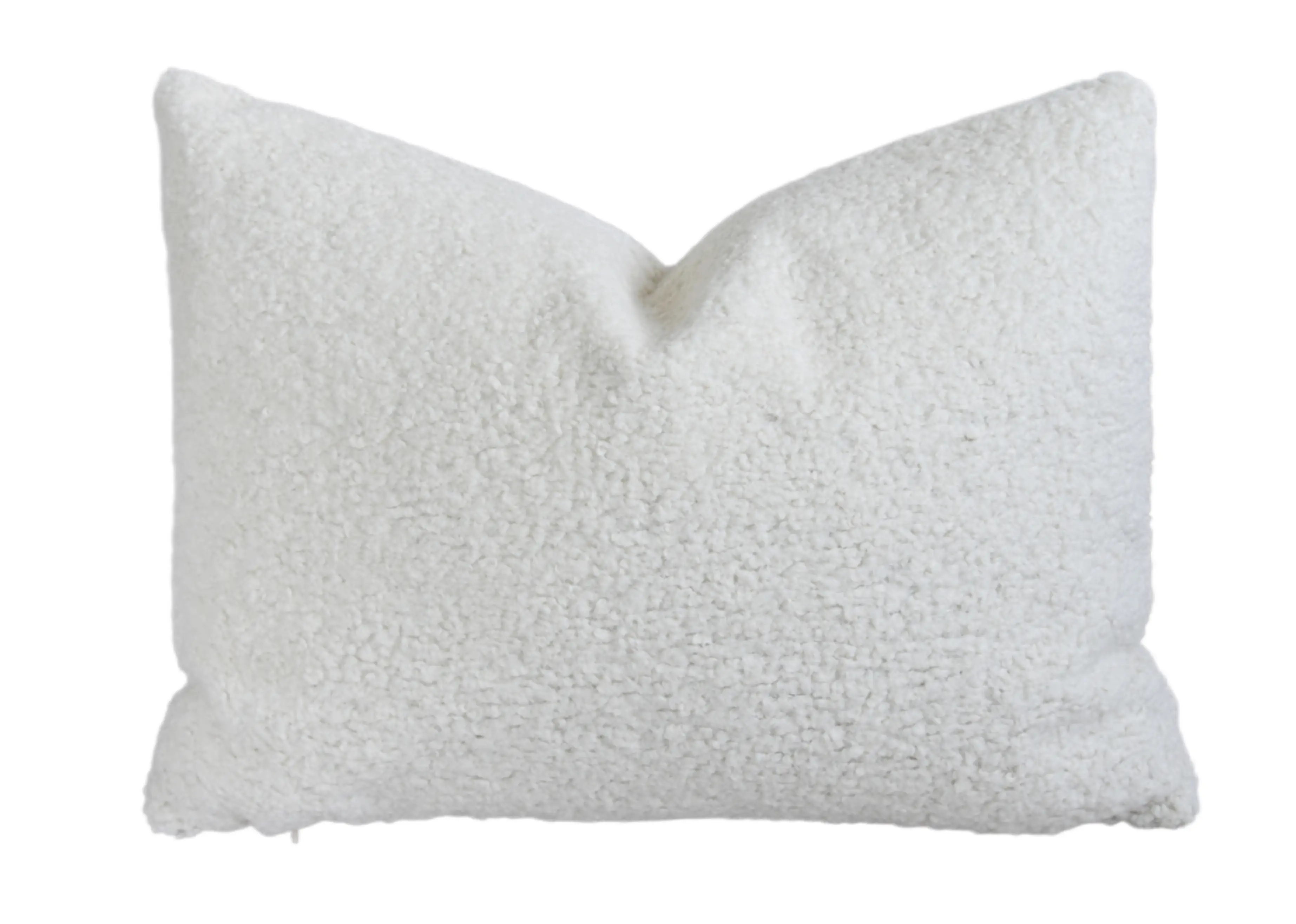 Ivory-Colored Curly Looped Boucl?? Pillow